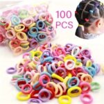 100Pcs Girls Elastic Colorful Hair Ties, Ponytail Hair Holders, Hair Accessory Sets, Christmas Gifts