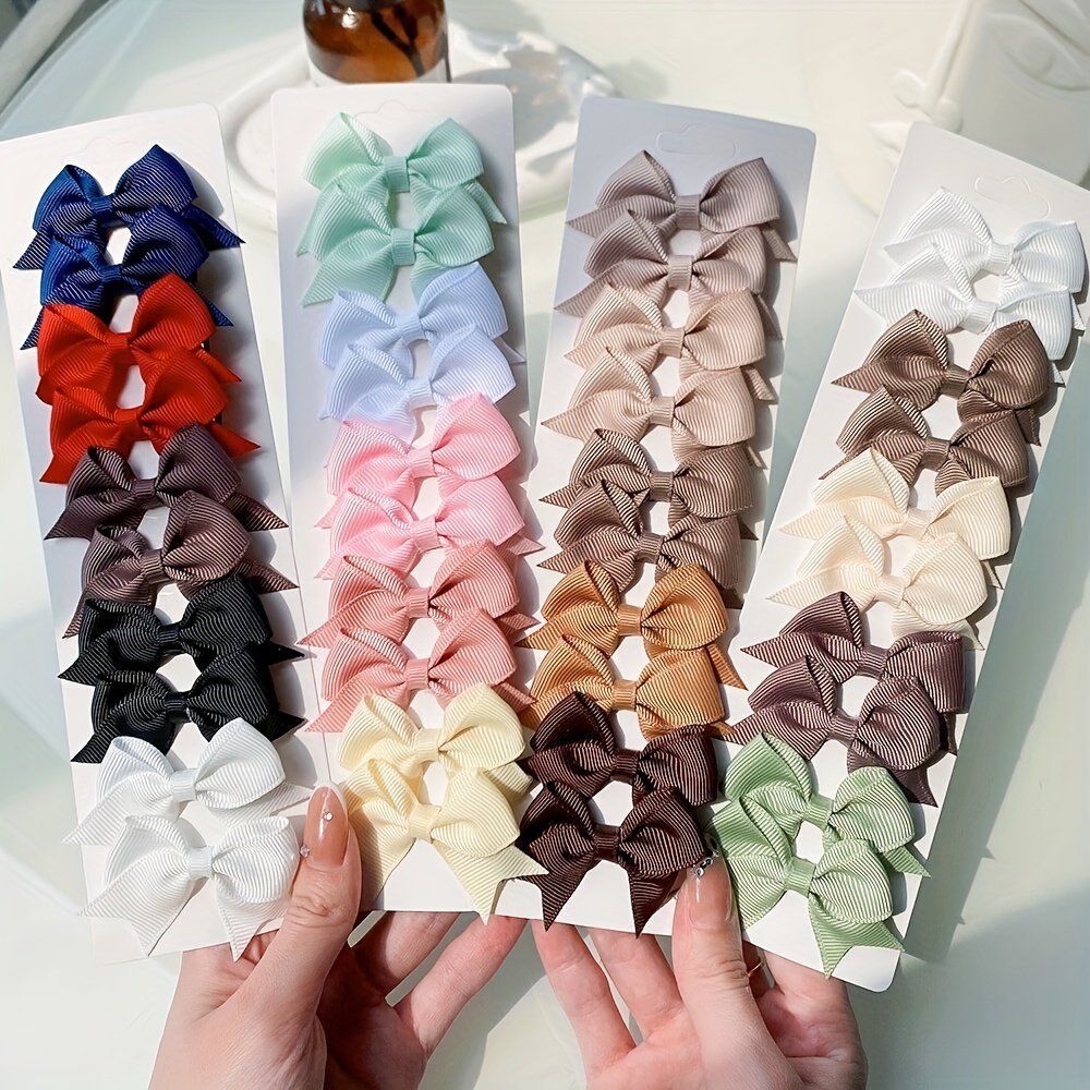 product-Fancyalgo-VirtualModelMatting-0f695132a0b632aa87b596d110487ed2.jpg 10Pcs Adorable Baby Girls Bow Hair Clips - Perfect For Stylish Headwear, Ideal Choice For Gifts - Image 1