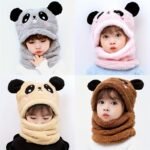 Cozy & Cute Youngsters' Animal-Themed Plush Hat With Ear Covers - Stretchy, Warm Neck Warmer For Boys & Girls, Perfect For Fall/Winter