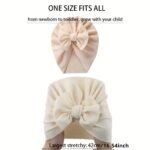 1Pc Baby Girls' Stretchy Bow Detail Beanie Hat - Soft Breathable Knit Adjustable Snug Fit For Toddlers, Pastel Pink & Beige, Spring/Fall Casual & New Year Occasions, Toddler Hat, Spring Toddler Wear, Autumn Toddler Accessory, Minimalist Toddler Style, Comfortable Babywear, Infant Headwear, Lightweight Material, Infant Cap, Kids Fashion - Image 8