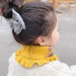 Youngsters' Winter Knitted Bibs - Windproof Warm Ruffled Collar With Cute Cartoon Animal Applique, Soft Multicolor Options For Boys & Girls, Hand Wash/Dry Clean, Mealtime Apparel - Image 16