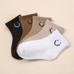 5-Pack Boys' Cartoon Joyful Face Socks - Soft Polyester All-Season Comfort, Assorted Neutral Colors For Casual Attire & Play, Playful Socks | Playful Design | Soft Polyester Socks, Funny Socks - Image 6