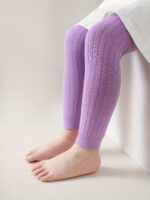 Toddler Girls Knit Leggings, Toddler Footless Pantyhose - Image 7