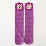 Girl'S Cartoon Cute Animal Striped Pattern Knee High Socks, Party Stockings For Autumn Winter, Leg Warmers - Image 3
