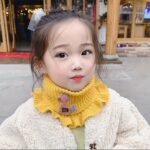 Youngsters' Winter Knitted Bibs - Windproof Warm Ruffled Collar With Cute Cartoon Animal Applique, Soft Multicolor Options For Boys & Girls, Hand Wash/Dry Clean, Mealtime Apparel - Image 10