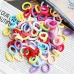 100Pcs Girls Colorful Elastic Hair Rings, Mini Scrunchies, Kids Hair Accessories - Image 2