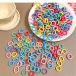 100Pcs Girls Colorful Elastic Hair Rings, Mini Scrunchies, Kids Hair Accessories - Image 6
