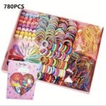 780Pcs Girls Hair Accessories, Elastic Hair Ties, Simple Hairpins, Ponytail Holders Rubber Hair Bands, For Birthday (Halloween, Christmas, Thanksgiving Gift - Image 9