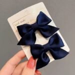 2Pcs/1Set Children'S Fabric Three-Dimensional Bow Hair Clip Girls Hair Accessories Hair Card, Ideal Choice For Gifts - Image 6