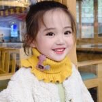 Youngsters' Winter Knitted Bibs - Windproof Warm Ruffled Collar With Cute Cartoon Animal Applique, Soft Multicolor Options For Boys & Girls, Hand Wash/Dry Clean, Mealtime Apparel - Image 12