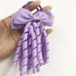 2Pcs Set Girls' Tassel Ponytail Holder With Cute Bow Elastic Hair Band Headband Fashionable Hair Accessory - Image 12