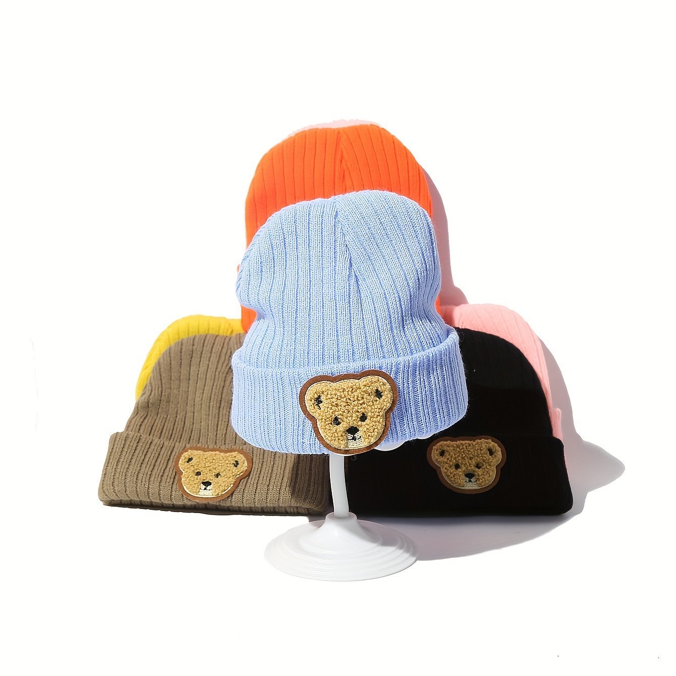 product-Fancyalgo-VirtualModelMatting-3b35bbc2a1300a963ad97fa5242c0cf0.jpg & 3-8 Years Winter Warm Knit Hat With Plush Bear Ears & Switchable Lids - Soft Stretchy Panda Cap &, Multi-Color Options (Pink, Blue, Brown, Black, Grey, White, Navy) - Cozy Winter Hat For New Year'S & Christmas, Lightweight & Easy-Care, Adorable Animal Design With Snap Button Closure, Ideal & 3-8 Years, Multi-Color Options Available, Winter Hat, Winter Hats For Women, Winter Hats - Image 1