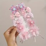 10Pcs/1 Sets Cute Bow Hair Accessories For Flower Modeling Hair Clips Hairpin For Daily & Casual Wear All-Season - Image 3