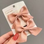 2Pcs/1Set Children'S Fabric Three-Dimensional Bow Hair Clip Girls Hair Accessories Hair Card, Ideal Choice For Gifts - Image 8