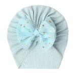 Newborn Infant Polka Dot Printed Bow Elastic Head Wrap, Turban Headwear Cap For Toddlers, Baby Girls And Boys - Image 10