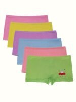 4Pcs Random Color Girls' Panties, Cartoon Pattern Children'S Briefs - Image 5