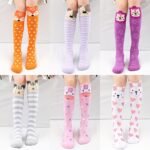 Girl'S Cartoon Cute Animal Striped Pattern Knee High Socks, Party Stockings For Autumn Winter, Leg Warmers - Image 2