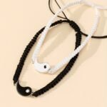 Two Pieces Best Friend Bracelets Adjustable Cord Yin And Yang Matching Bracelets For Bff Friendship Relationship Boyfriend Girlfriend Valentine'S Day Gift - Image 4