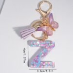 Butterfly Letter Keychain Pendant Key Chain, Girls Accessories, School Bag Pendant - Image 25
