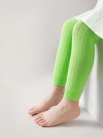 Toddler Girls Knit Leggings, Toddler Footless Pantyhose - Image 6