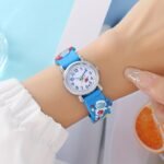 Youngsters' Cute Astronaut & Ufo Quartz Watch - Silicone Band, Non-Waterproof, Blue - Image 7
