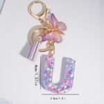 Butterfly Letter Keychain Pendant Key Chain, Girls Accessories, School Bag Pendant - Image 26