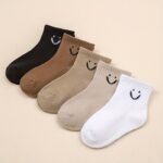 5-Pack Boys' Cartoon Joyful Face Socks - Soft Polyester All-Season Comfort, Assorted Neutral Colors For Casual Attire & Play, Playful Socks | Playful Design | Soft Polyester Socks, Funny Socks - Image 4