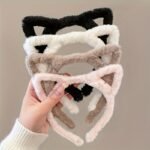 1/4Pcs Fashion Hollow Cat Ears Headband, Girl Cute Plush Headband, Washing Face Headwear Hair Accessories - Image 8