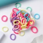 50Pcs Girls' Hair Tie Rubber Band Fashion 5Cm Basic Hair Ring Seamless High Elastic Towel Circle High Ponytail Durable Women'S Head Tie - Image 4