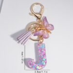 Butterfly Letter Keychain Pendant Key Chain, Girls Accessories, School Bag Pendant - Image 17
