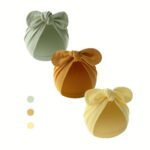3Pcs Infant And Newborn Hat, Soft Infant/Newborn Tie Head Cover - Image 6