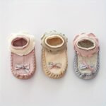Soft Non-Slip Baby First Walkers Shoes - With Bow Accent, Pastel Pink/Beige/, Non-Toxic Gripping Soles For Toddlers Learning To Walk, All-Season Infant Floor Socks For Boys & Girls - Ideal Birthday Or Christmas Gift, Toddler Walking Aid, Stylish Toddler Footwear, Comfortable Toddler Footwear, New Parents - Image 6