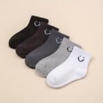 5-Pack Boys' Cartoon Joyful Face Socks - Soft Polyester All-Season Comfort, Assorted Neutral Colors For Casual Attire & Play, Playful Socks | Playful Design | Soft Polyester Socks, Funny Socks - Image 7