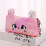Girl'S Cute Cat Storage Bag Zipper Coin Wallet Gradient Color Girl'S Plush Pencil Case Stationery - Image 5