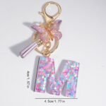 Butterfly Letter Keychain Pendant Key Chain, Girls Accessories, School Bag Pendant - Image 8