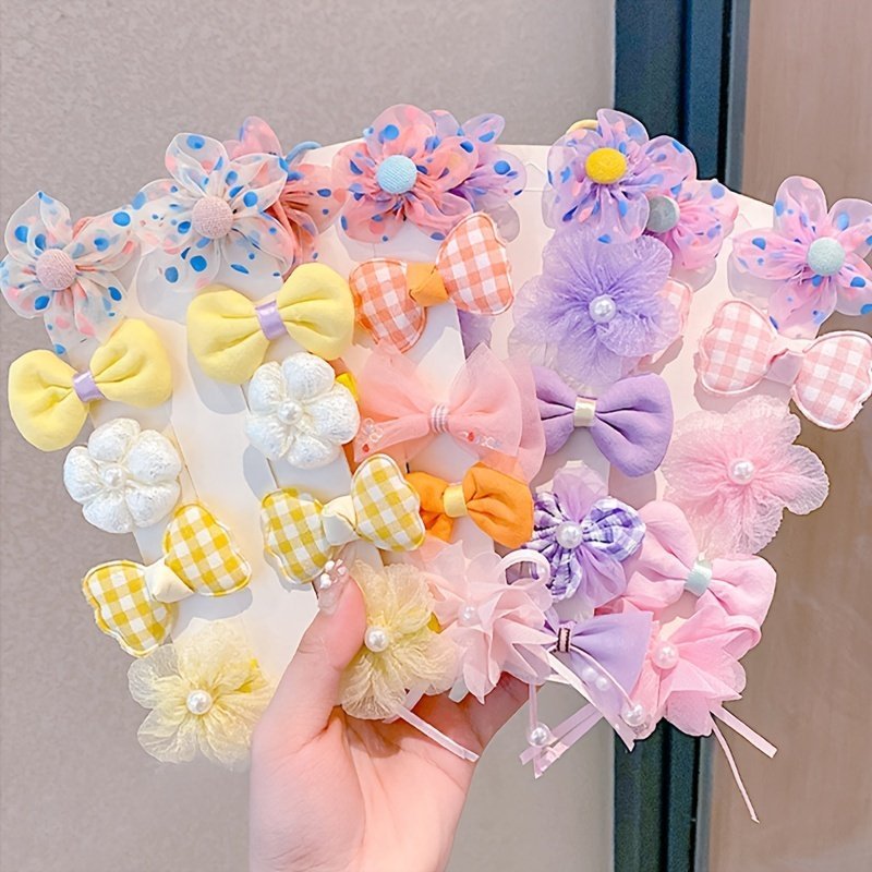 product-Fancyalgo-VirtualModelMatting-94a8ddbf9dca705611121d5ed3c13eb1.jpg 10Pcs/1 Sets Cute Bow Hair Accessories For Flower Modeling Hair Clips Hairpin For Daily & Casual Wear All-Season - Image 1