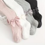 1Pc Baby Toddler Leggings Socks Girls Cute Bow Decor Solid Color Pantyhose Children'S Baby Thin Medium Thick Leggings Tights Socks Pants Dress Socks Dance Socks For Spring And Autumn Kids Tights - Image 8