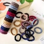 20Pcs Colorful Textured Scrunchie High Elastic Ties For Girl.Nodamage Hair Ties For Lady