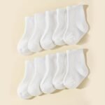 Ten-Pack Of White Mid-Calf Socks For Kids, Suitable For All Seasons - Image 2