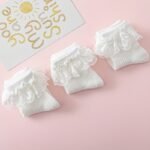 3Pairs Baby Girls Lace Trim Socks, Breathable Comfortable Princess Socks For Infant Newborn Toddlers - Image 8