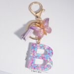 Butterfly Letter Keychain Pendant Key Chain, Girls Accessories, School Bag Pendant - Image 5