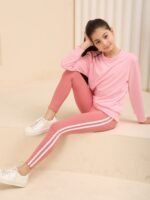 Softmilk Girls' High-Waisted Stretchy Leggings With Side Stripes - Ultra-Soft, Elastic Waistband, Casual & Sporty Design For All Seasons, Perfect For School Or Playtime, Playtime Leggings | Casual Style Leggings | High Elasticity Fabric, For Outdoor - Image 7