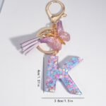 Butterfly Letter Keychain Pendant Key Chain, Girls Accessories, School Bag Pendant - Image 18