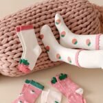 Girls' Autumn And Winter New Cream Strawberry Socks 5 Pairs-S01 - Image 4