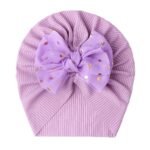 Newborn Infant Polka Dot Printed Bow Elastic Head Wrap, Turban Headwear Cap For Toddlers, Baby Girls And Boys - Image 18