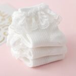 3Pairs Baby Girls Lace Trim Socks, Breathable Comfortable Princess Socks For Infant Newborn Toddlers - Image 2