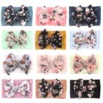 1Pc Baby Girls Floral Bow Decor Nylon Headbands Head Wraps Elastics Hairbands Hair Accessories For Newborn Infant Toddlers Gift - Image 2