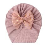 Newborn Infant Polka Dot Printed Bow Elastic Head Wrap, Turban Headwear Cap For Toddlers, Baby Girls And Boys - Image 16