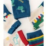 5 Pairs Boys' Cartoon Dinosaur Print Knit Socks - Breathable Polyester Blend, All-Season Casual Socks With Playful Dinosaur & Cloud Designs, Machine Washable For Youngsters & Youngsters, Dinosaur Clothes, Youngsters'S Footwear, Fun Youngsters'S Footwear, Comfortable Youngsters'S Wear, Youngsters Socks, Youngsters Footwear, Fun Patterns, Soft Material, Youngsters - Image 6