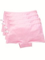 4-Pack Girls' Cute Bunny & Cat Print Boxer Briefs - Soft Stretchy Mid-Rise Underwear With Pastel Colors, All-Season Comfort, Regular Fit For Youngsters & Youngsters, Youngsters Underwear, Playful Youngsters' Apparel, Comfortable Youngsters' Wear - Image 7